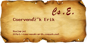 Cservenák Erik névjegykártya
