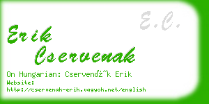 erik cservenak business card